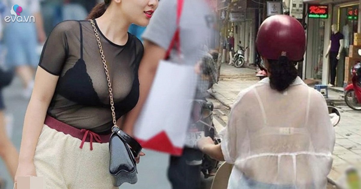 Wearing paper-thin see-through shirts, many women flaunt their panties in the middle of the street