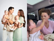 Giải trí - Hồ Ngọc Hà, Kim Lý mừng rỡ đoàn tụ 2 con sau 1 tuần xa cách: Leon ngủ bất chấp