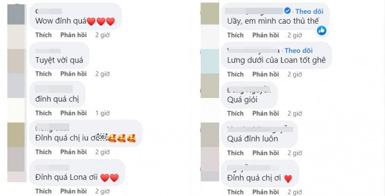 Bên dưới bài đăng của á hậu bắn rap, có vô vàn lời khen ngợi dành cho cô nàng. Ai nấy đều cho rằng, Lona Kiều Loan rất đỉnh.