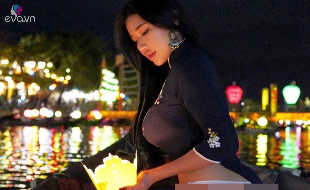 Famous model criticized for wearing ao dai to show off her underwear in Hoi An