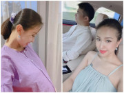 Bà bầu - U40 mang bầu nặng nề, Vân Hugo đi khám thai nhưng liền cúi xuống lau sàn nhà