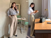 Thời trang - Nhìn hội gái Hàn diện quần âu màu be đẹp mê, nàng công sở sẽ muốn sắm ngay vài chiếc