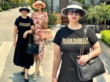 Mẹ ruột Lã Thanh Huyền lên đồ đi mua đất