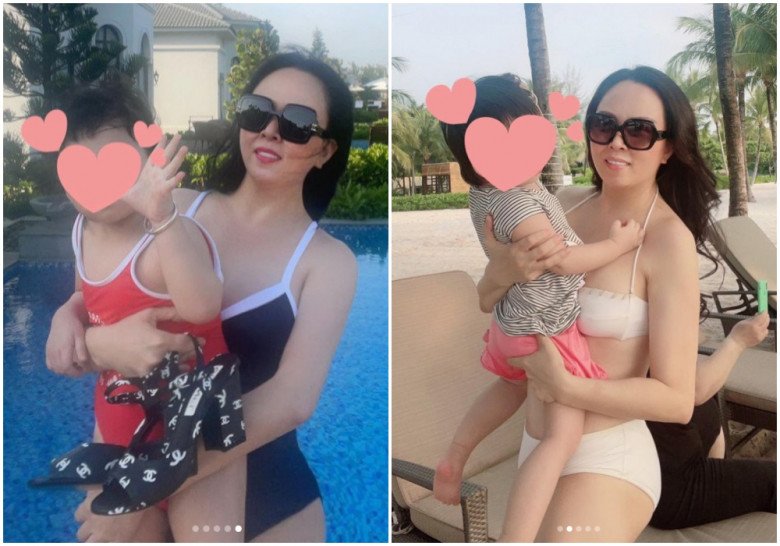 Phuong Chanel wears a swimsuit with a slim figure, cleverly showing off her youngest daughter, the younger she gets, the younger the mother - 7