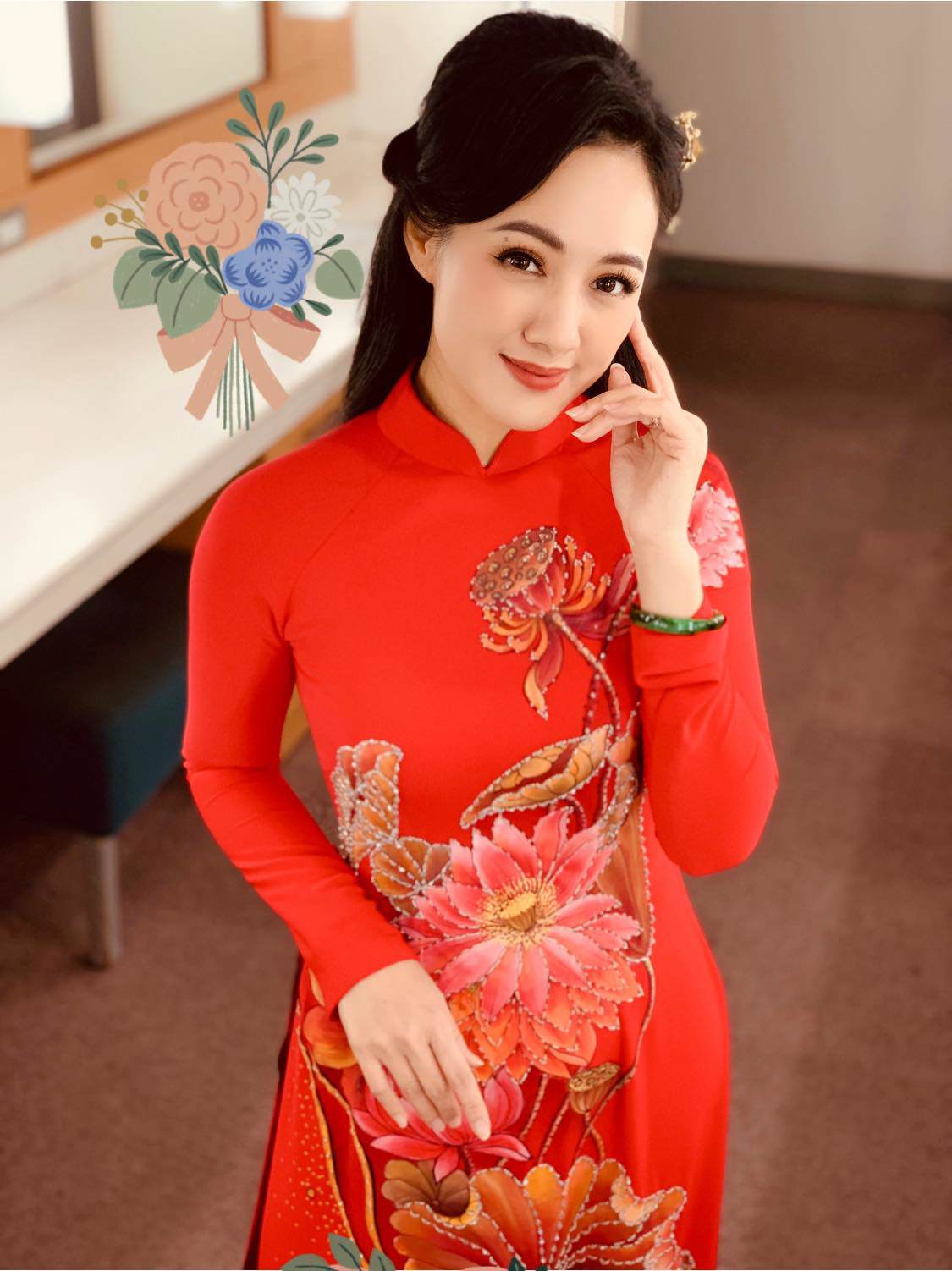 Jang Nara xì tin với váy hồng | Báo Dân trí
