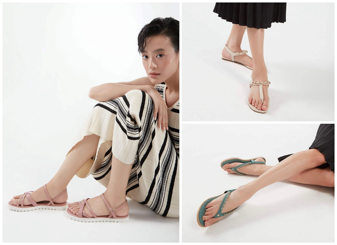 Hiện nhà Vascara có hơn 10 mẫu sandal đế thấp để nàng thỏa sức chọn lựa.
