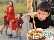 Bếp Eva - Vợ Baggio chăm quá khéo 2 "cục vàng", thái độ của cặp song sinh khi mẹ lỡ nấu không ngon