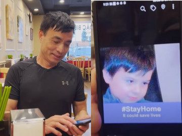 Bố ruột bé Xuân Mai làm ông chủ quán phở ở Mỹ