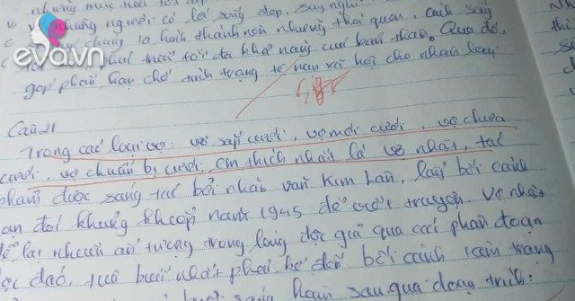 A brilliant essay written by a 12th grade student about the work “Wife picked up” made the teacher hug her stomach and laugh