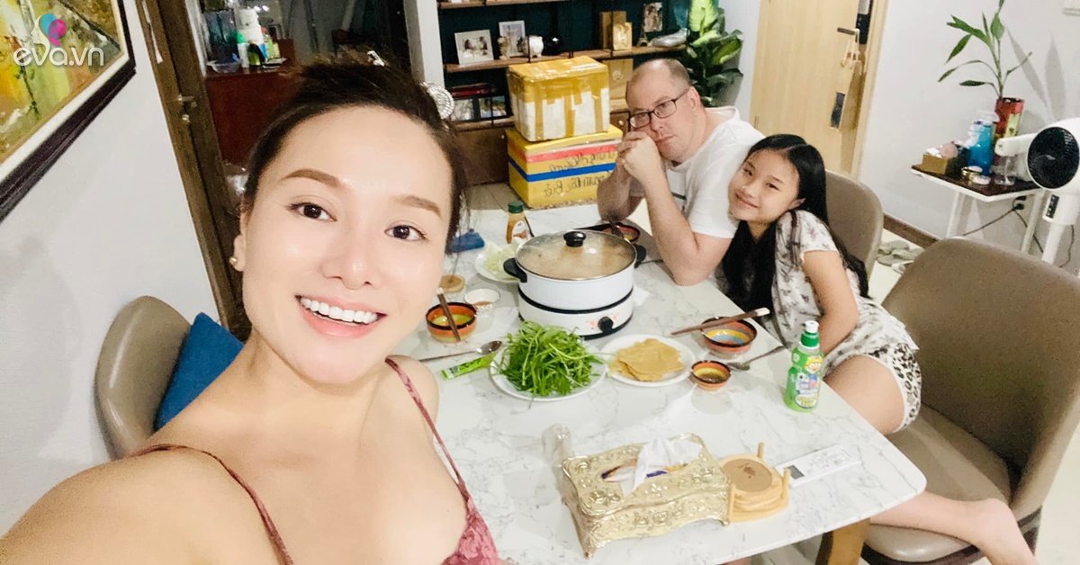 Thu Phuong treats her Western husband and daughter to hotpot like a restaurant, warms the heart of stepfather and stepchild