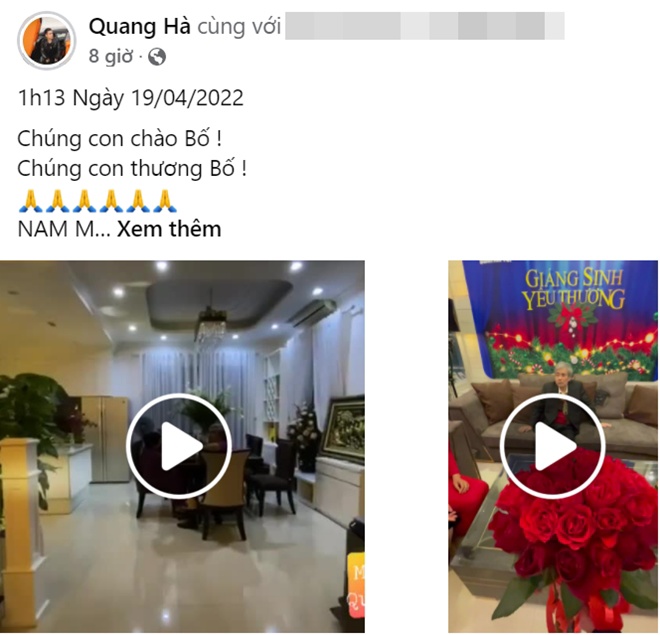 Not long after his biological brother passed away, singer Quang Ha painfully announced that his biological father had passed away - 1