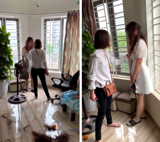 Người vợ cầm kéo dọa cắt váy cô bồ vì giật chồng 