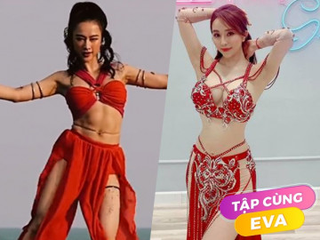 Cùng múa Belly Dance, Quỳnh Nga hừng hực, nhìn sang Angela Phương Trinh một cảm giác rất lạ!