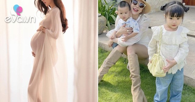 Vietnamese beauties gave birth to a baby immediately, the older child was less than a year old and was eager to show off her pregnant belly
