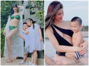Làm mẹ - Diệp Lâm Anh diện bikini khoe dáng nuột nà bên hai con bị nói kỳ cục