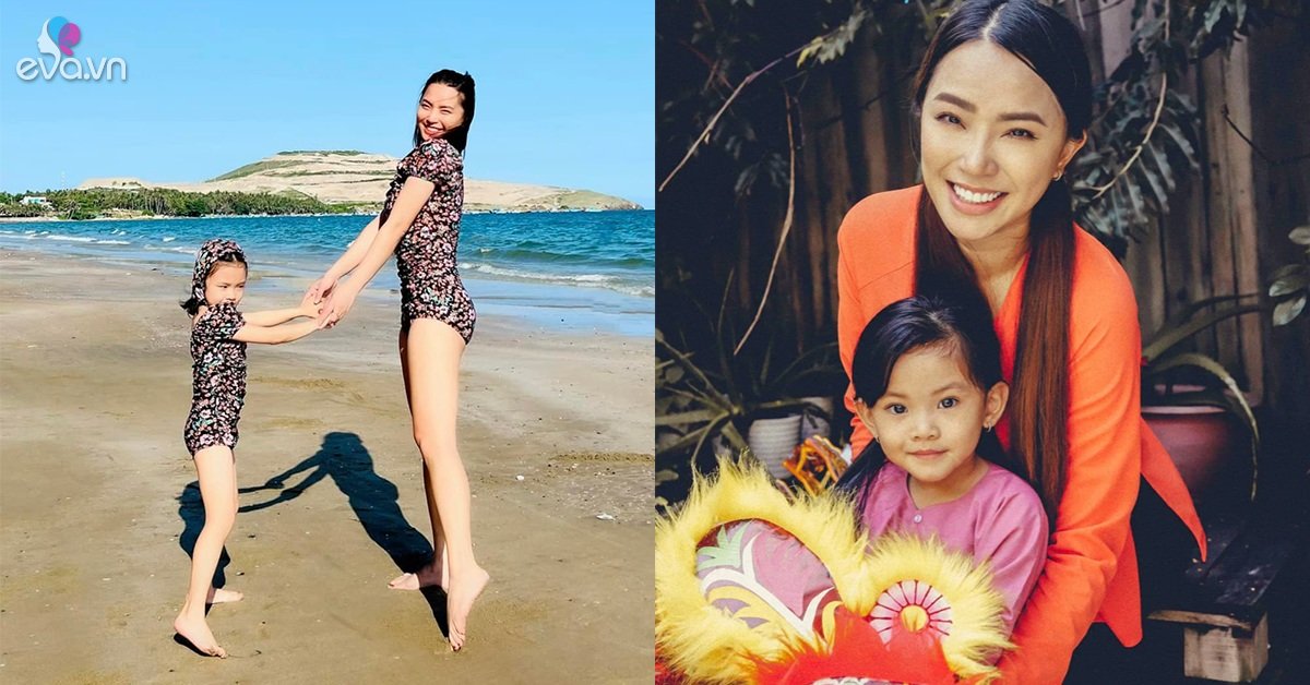 Going to the beach with her children, Hai Bang shows off her cool figure with 3 children, the spotlight is on the little princess