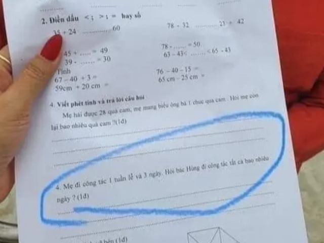 Bài toán tiểu học khiến cộng đồng mạng tranh cãi dữ dội vì quá vô lý