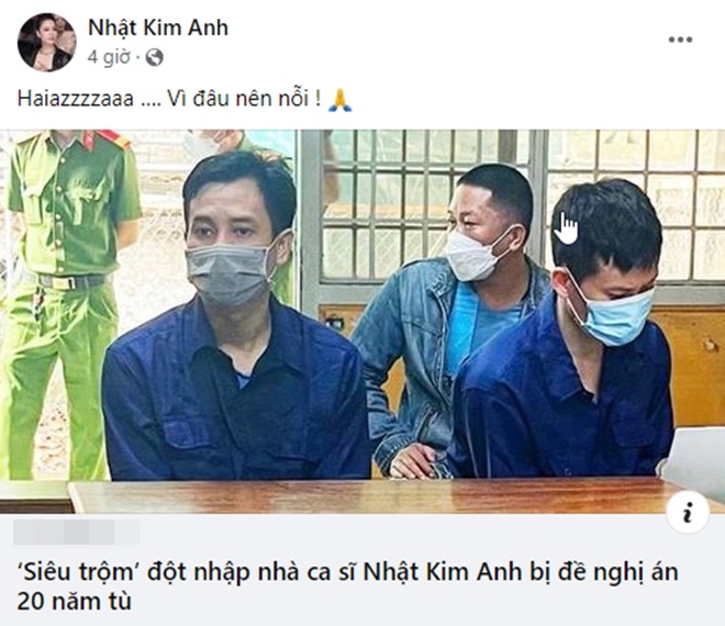 What did Nhat Kim Anh say when her 5 billion dong thief was sentenced to 20 years in prison?  - first