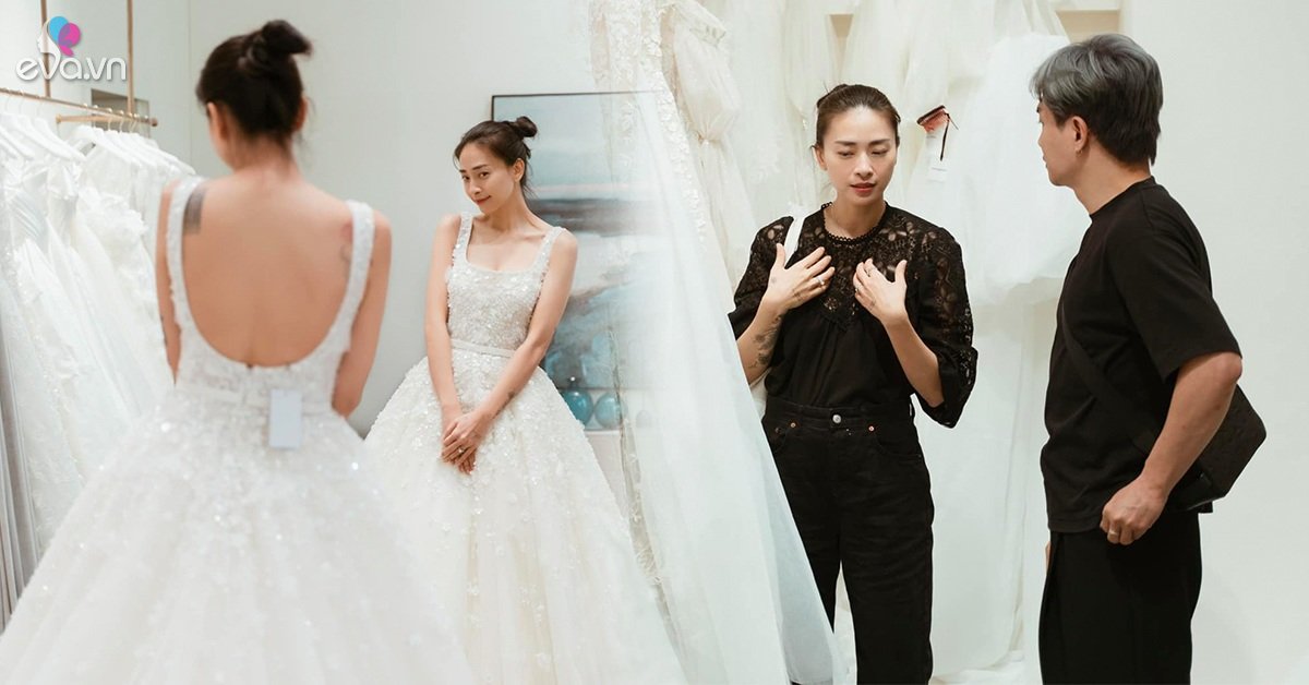 Ngo Thanh Van went to choose a wedding dress without Huy Tran, sharing the pressure and confusion