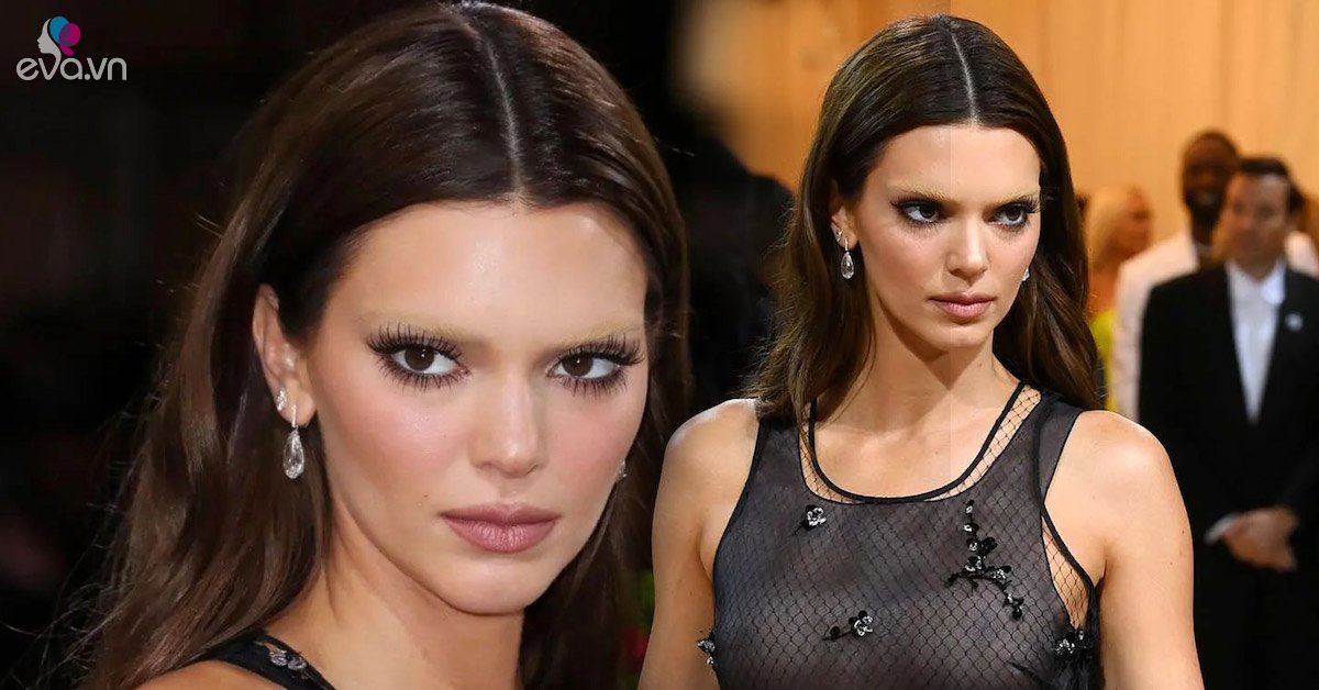 Kendall Jenner shows off her naturally beautiful bust, removing bushy eyebrows at the Met Gala