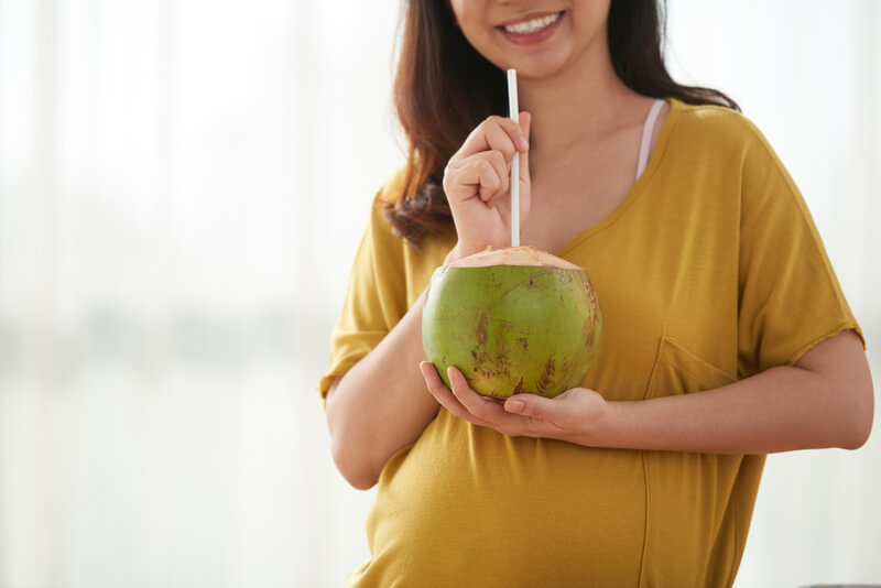 From what month is it best for pregnant women to drink coconut water?  - first