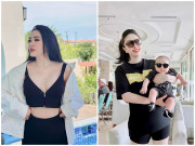 Bà bầu - Bảo Thy khoe ngực đầy eo thon nõn nà, xem cân nặng dân tình đoán muốn "bùng cháy"