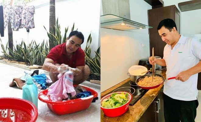 Vietnamese stars make good money, do housework: Quyen Linh is not afraid to do laundry, Truong Giang is standard amp;#34;her husband's #34;  - 5