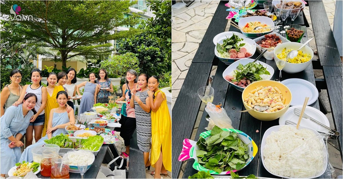 Doan Trang shows off a delicious BBQ party with her friends, everyone can see it