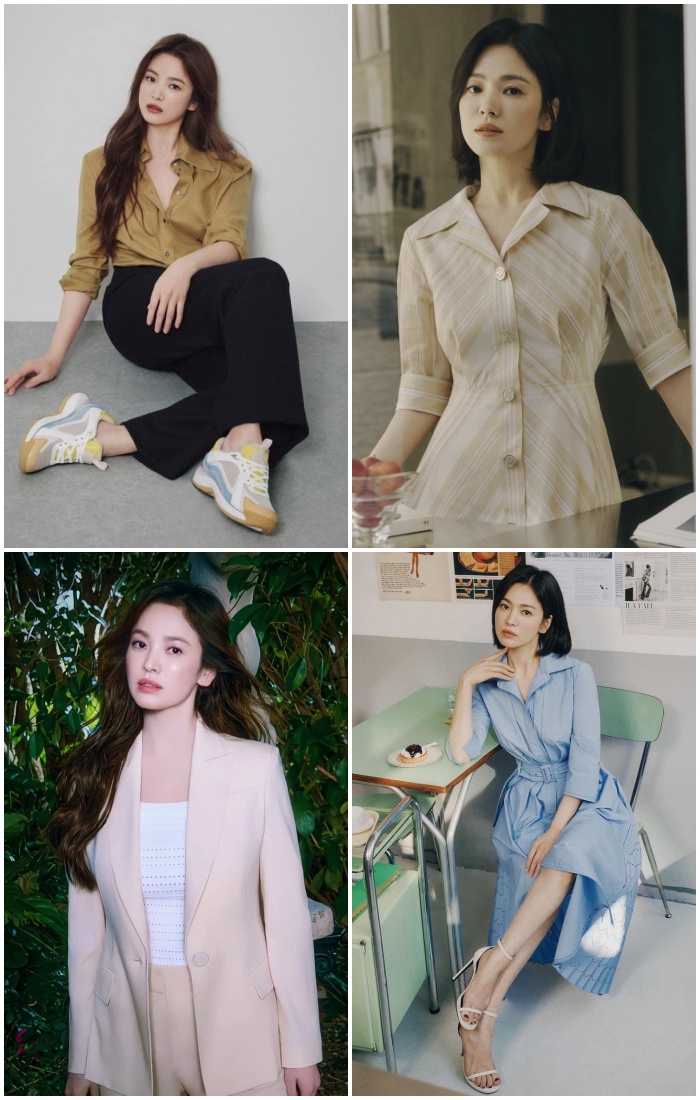 Having delicate shoulders like a statue, Song Hye Kyo always wears a loose skirt and is a man who is passionate about it - 1