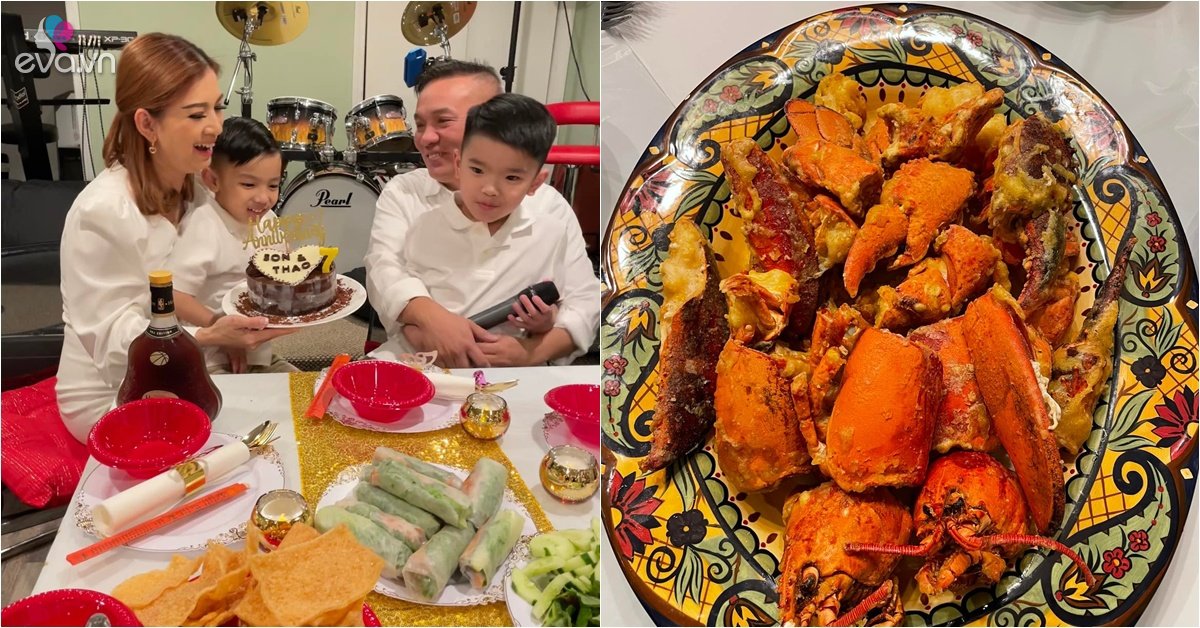 In the afternoon, the wife stopped hiccup, husband Pham Thanh Thao bought a whole box of lobster, his wife rolled her eyes and had to cook