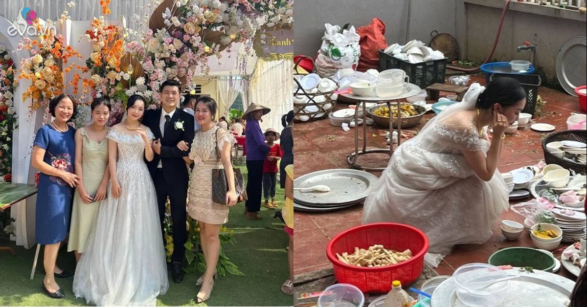 thumbnail - Toàn cảnh đám cưới Hà Đức Chinh: Vợ trẻ xinh đẹp bần thần nhìn đống bát chưa rửa
