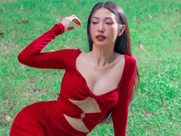 Khổng Tú Quỳnh diện đồ khoét hiểm hóc ra phố, không áo ngực đôn đẩy mà vòng 1 vẫn căng đầy