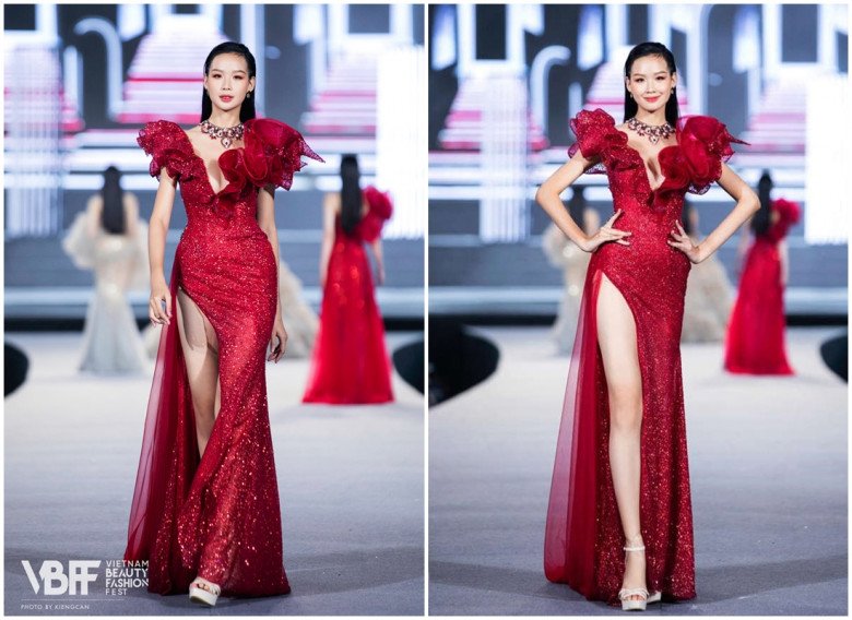 The contestants amp;#34;extremely good amp;#34;  of Miss World Vietnam: Her waist is smaller than Ngoc Trinh, she is 1m85-14 tall