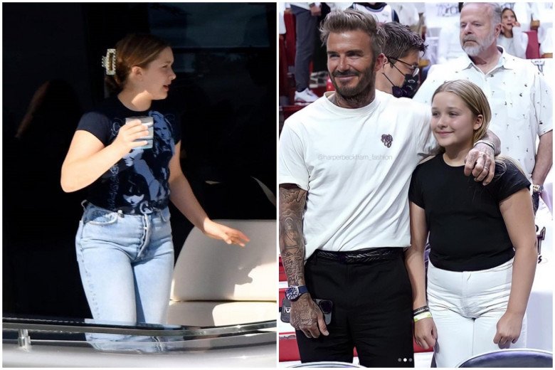 Mẹ là nhà thiết kế đình đám, Harper Beckham vẫn bị chê mặc luộm thuộm, biến dáng mũm mĩm càng to ngang  - 9