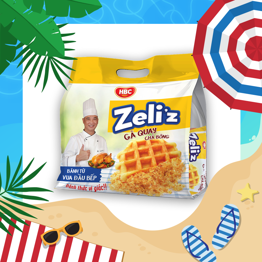 Bánh Zeli’z vị Gà quay với tỷ lệ vàng 21% sợi thịt gà cho hương vị thơm ngon, đậm đà tự nhiên, chiều lòng mọi khẩu vị.