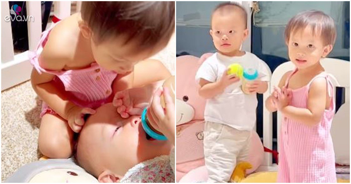 Ho Ngoc Ha shows off her daughter Lisa to look like a second sister when taking care of Leon, calling her sweet and heartbreaking
