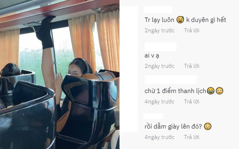 Dân mạng tranh cãi vì thí sinh hoa hậu hồn nhiên xoạc chân đạp lên trần xe bus - 3