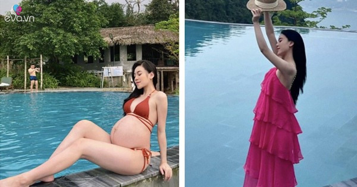 Fever with beautiful pregnant mother, about to give birth is still passionate about travel