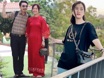 Đi ăn cưới mặc kín đáo vẫn nổi bật như Lâm Vỹ Dạ: Diện áo dài đỏ, tay xách túi nghìn đô