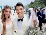 Thời trang - Bùi Tiến Dũng rước vợ Ukraina về dinh, cô dâu 10X mặc váy đơn giản đẹp như nữ thần, khoe đôi chân kiếm Nhật 