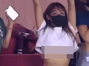 Thời trang - Nữ thần cổ động Đài Loan gặp sự cố với áo chẳng tày gang khi đi xem thể thao