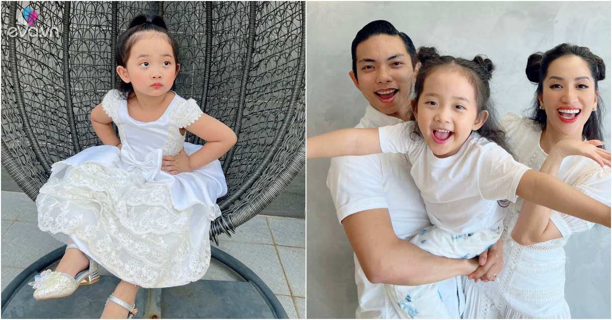 With a double bun with her mother, Khanh Thi’s daughter is exactly like Phan Hien, taking a break from being a grinning aunt