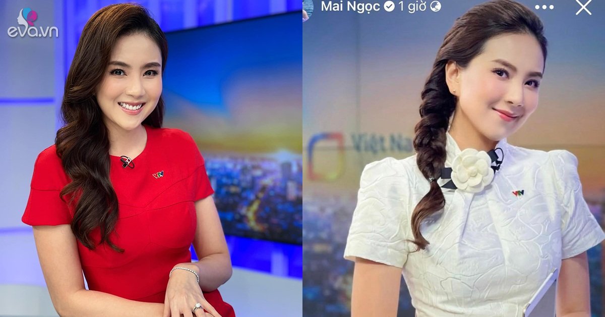 Mai Ngoc is “on the air” with a standard schoolgirl hairstyle, her beauty looks like she’s cheating for more than a decade