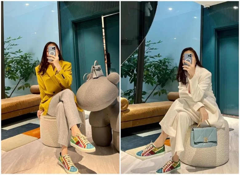 Choosing clothes to go to work with her husband, Dam Thu Trang delicately wears flat shoes but her legs are still long - 7
