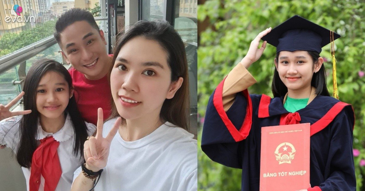 Minh Tiep’s beautiful and tall daughter graduated from primary school, saying a sentence that made her father choke