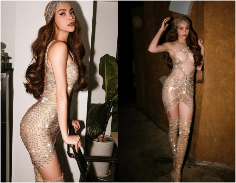 Thuy Tien sings in a see-through dress with a strong cut, and looks like a amp;#34;Ho Ngoc Haamp;#34 sisters;  - 5