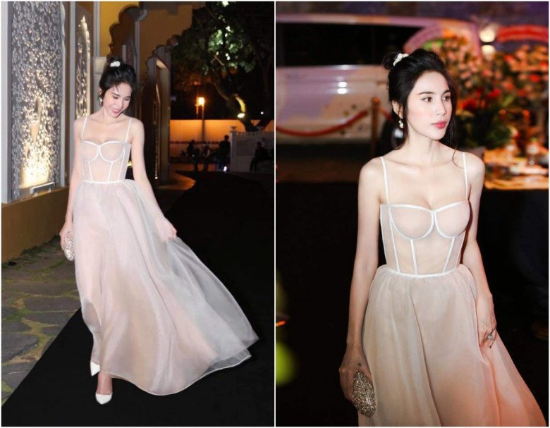 Thuy Tien sings in a see-through dress with a strong cut, and looks like a amp;#34;Ho Ngoc Haamp;#34 sisters;  - 9