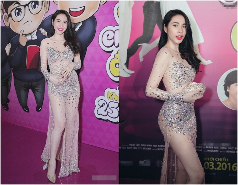 Thuy Tien went to sing in a see-through dress with a sharp cut, looking like any other, Ho Ngoc Haamp;#34;  - 7