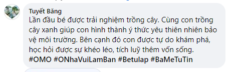 Những chia sẻ thú vị của phụ huynh khi cùng con gần gũi thiên nhiên, để học hỏi những điều hay trong thử thách của OMO.