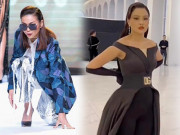 Thời trang - Nổi da gà cách xử lý sự cố sàn diễn của các chân dài kì cựu, Vũ Thu Phương che đậy trong tích tắc